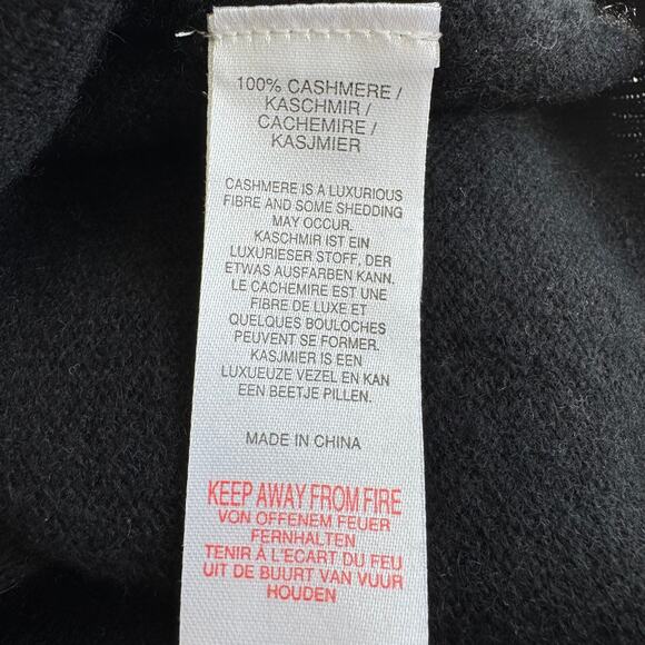 CRUSH Cashmere Knit Pullover Sweater Buttoned Neckline Women's Size 2 (M) Black - Picture 8 of 10